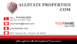 Allstate Properties Business Cards