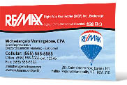 Re/Max Business Cards